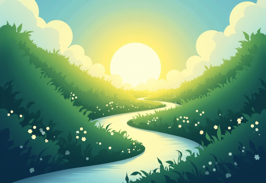 Abstract illustration of a path leading to wellness